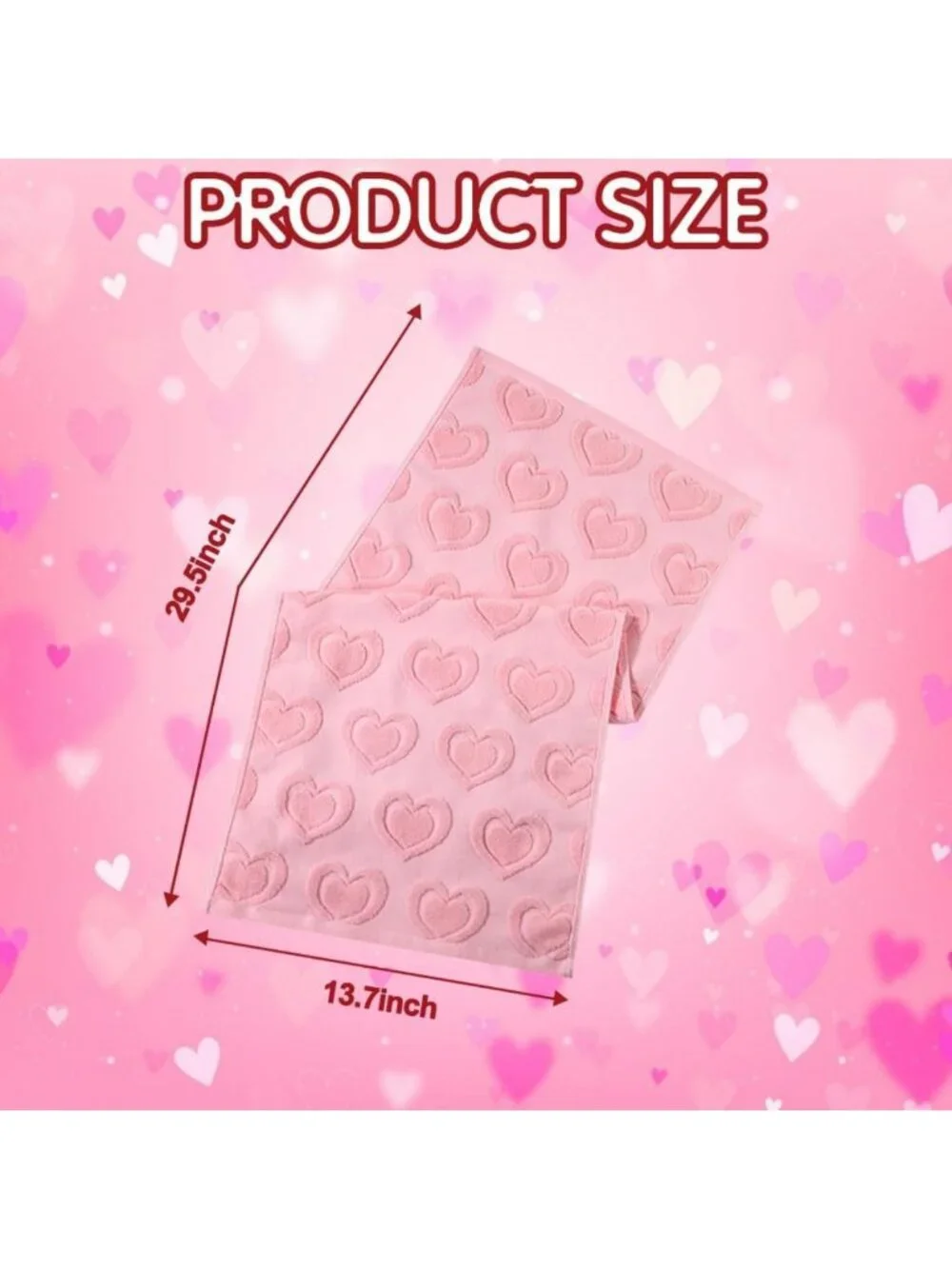2PCS Valentine's Day Heart Hand Towels Set - Soft Cotton, Absorbent & Decorative